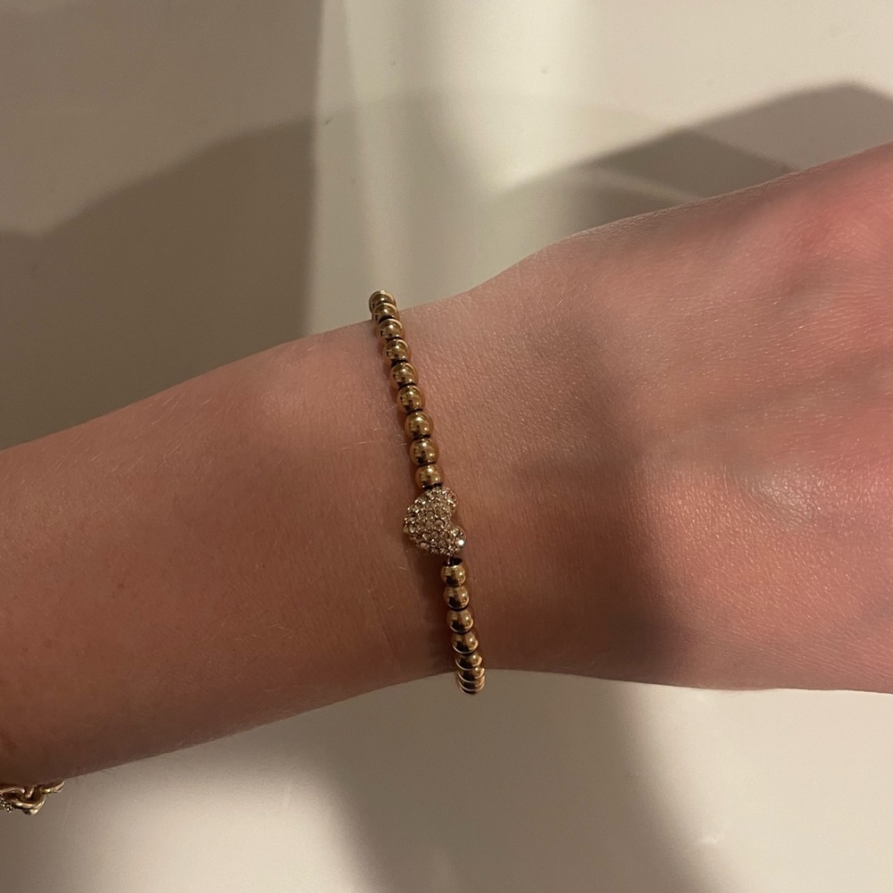Michael Kors Rose Gold Slider Bracelet with heart; worn twice